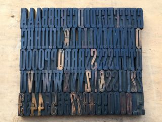 Large Antique Vtg Awt Wood Letterpress Print Type Block A - Z Letters ’s Comp Set
