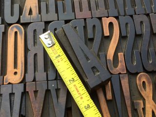 Large Antique VTG AWT Wood Letterpress Print Type Block A - Z Letters ’s Comp Set 2