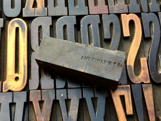 Large Antique VTG AWT Wood Letterpress Print Type Block A - Z Letters ’s Comp Set 3