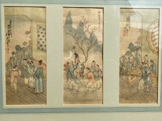 A 19th Century Chinese 3 Paintings On Silk