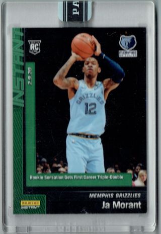 Ja Morant 2019 Panini Instant 86 Green Ssp,  Only 10 Made Rookie Card Grizzlies