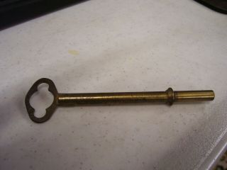 Vintage Large 5 Inch Long Brass Clock Key