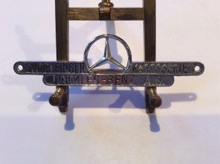 Vintage Sindelfinger Karosserie Daimler - Benz A.  G.  Emblem Plate