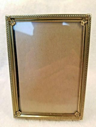 Vintage Gold Colored Metal Picture Frame For Your Favorite 3 1/2” X 5” Photo