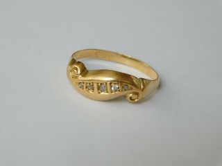 Antique Edwardian 18ct Yellow Gold Diamond Ring