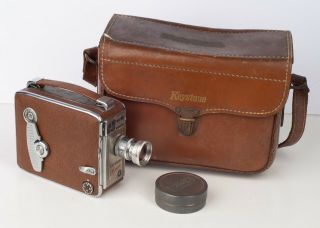 Vintage Keystone Olympic K32 8 Mm Movie Camera With Leather Case