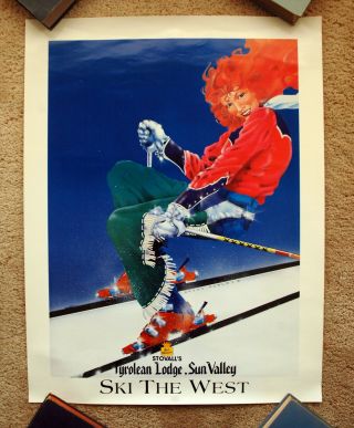 Vintage Ski - Sun Valley Travel Poster Airline Railway Art Train Skiing