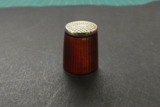 David Andersen Sterling Silver And Enamel Thimble 2.  25cms (1648)