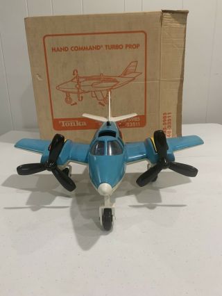 Vintage 1979 Tonka Hand Commander Blue Turbo Prop Toy Airplane