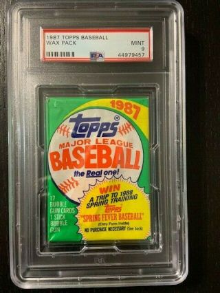1987 Topps Baseball Wax Pack Psa Graded 9 Vintage