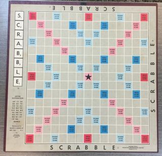 Vintage 1953 Scrabble Board Game Selchow Righter Board Only
