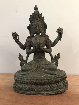 Antique Tibetan Tara Bronze Sitting Buddhist Statue