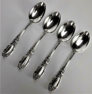 4 Towle Sterling Silver 925 King Richard 1932 Art Deco Oval Dessert Soup Spoons