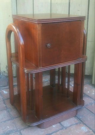 Antq Art Deco Humidor Smoking Stand Side Table Tobacco Cabinet 1930s