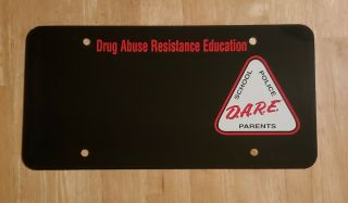 Pennsylvania Black Dare License Plate Pa Drug Abuse Police School Blank D.  A.  R.  E