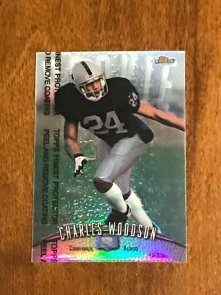 Charles Woodson 1998 Topps Finest Refractor Rookie Rc Raiders W/ Protective Film