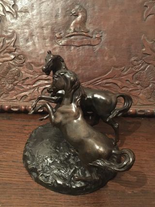 Antique 19th Century Bronze Sculpture Group Of Horses At Play - Antique Bronze