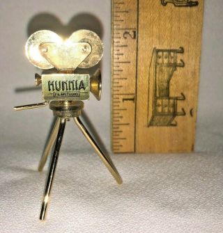 Vintage Brass Hunia Film Studio Hungary Movie Camera Doll House Miniature
