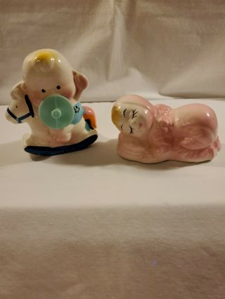 Vintage Porcelain Baby Cake Toppers (2) Baby Shower Decorations