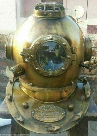 Antique Boston Morse Diving Helmet Us Navy Mark V Deep Sca Scuba Divers Helmet