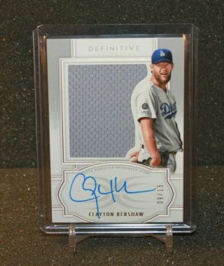 2020 Topps Definitive Clayton Kershaw 9/15 On Card Auto Jersey Dodgers