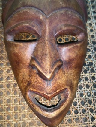 Vintage African Hand Carved Wood Mask approximately 15 1/2  long x 7 