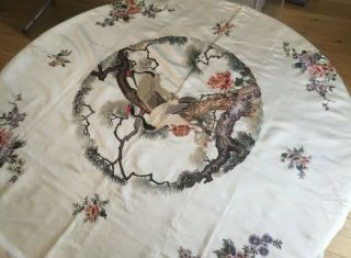 Antique Chinese Silk Embroidered Panel Shawl