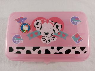 Vintage 1990 Sanrio Spottie Dottie Plastic Pink Transparent Pencil Box Case