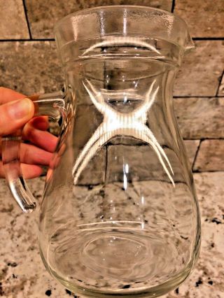 Vintage Clear Glass Cerve 7 " Pitcher Made In Parma,  Italy Great To Euc
