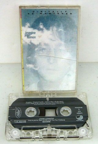 John Lennon Imagine Cassette Tape Album Plastic Ono Band C4 - 46641 Apple Vintage