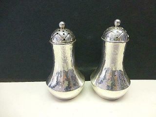 Art Deco Kalo Hand Wrought Sterling Silver Salt & Pepper Shaker Caster Mcm