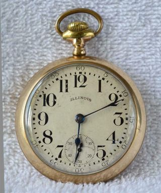 1911 Antique Illinois Pocket Watch A.  Lincoln 21 Jewels 18s Dr Gold Filled Case