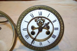 Antique Open Escapement Clock Movement Old 206 4B French ? Old As Found 1891 3
