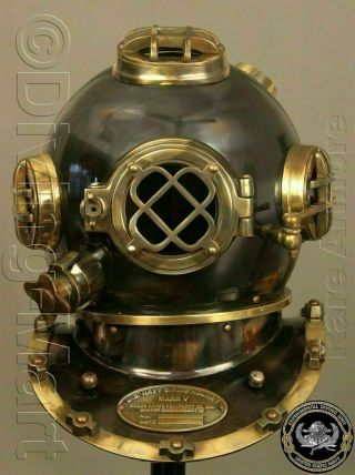 Antique Scuba Brass Diving Helmet Navy Mark V Vintage Christmas & Halloween Gift