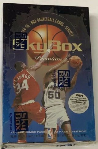 1994 - 95 Fleer Skybox Series 1 Basketball Jumbo Hobby Box Factory 32 Pack