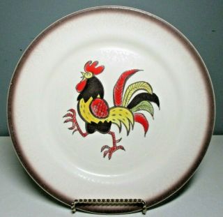 Set Of 2 Vintage Metlox Poppytrail " Red Rooster " 10 " Dinner Plates