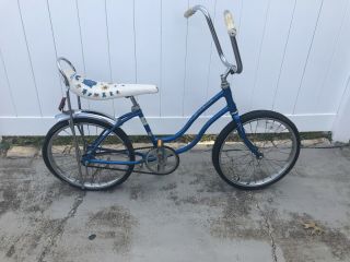 1979 Schwinn Stingray Fair Lady Blue Floral Banana Seat Bike Vintage Bicycle