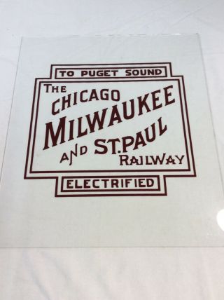 Chicago Milwaukee & St.  Paul Railway Office Glass Door Sign Or Railroad Clock