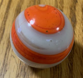 Vintage Akro Agate Auto Gear Shift Knob Glass Ball Marble Swirl Orange Cream