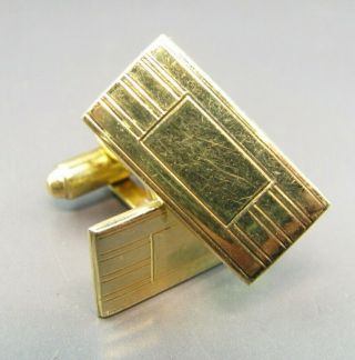 Anson Vintage 12k Yellow Gold Filled Art Deco Style Cufflinks Rectangle Gf