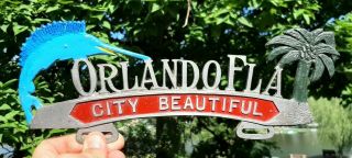 Vintage Orlando Florida License Plate Topper Attachment City