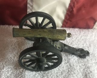 Vintage Penncraft Usa Miniature Cast Iron & Brass Civil War Cannon Gettysburg?