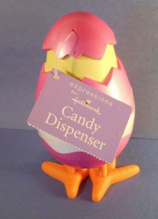 HALLMARK BABY CHICK IN EGG CANDY DISPENSER - Easter decoration vtg 3