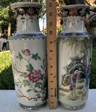Lovely Antique Chinese Porcelain Vases With Magnificent Detail