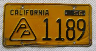 1956 California Press Photographer License Plate