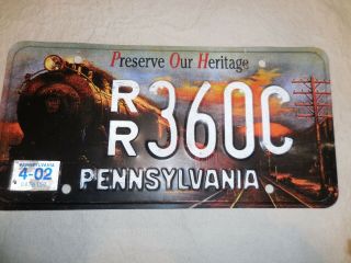 Pennsylvania Preserve Our Heritage - Railroad License Plate 360c Tag 4 - 02