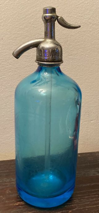 Vintage Seltzer Bottle H Levine Jersey City Jersey Blue Healthful Seltzer