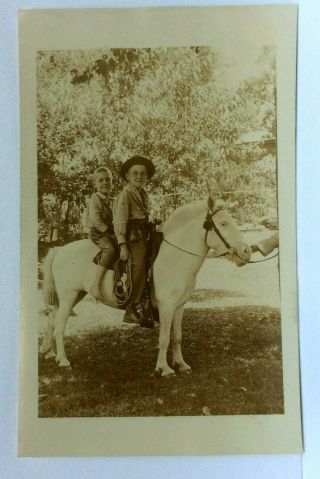 Rppc 1918 - 30 Boys On Pony Horse Vintage Postcard