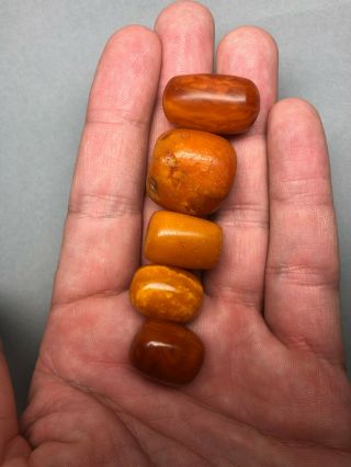 Antique Baltic Amber Beads Butterscotch 100 Natural 17.  8Gr. 2