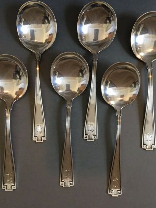 Gorham Etruscan Sterling Silver - Set Of 6 Gumbo Spoons - 6 5/8  M "